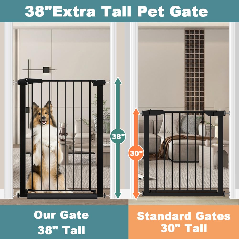 Fairy Baby adjustable width gate fits 29.5 to 40.5 inches.