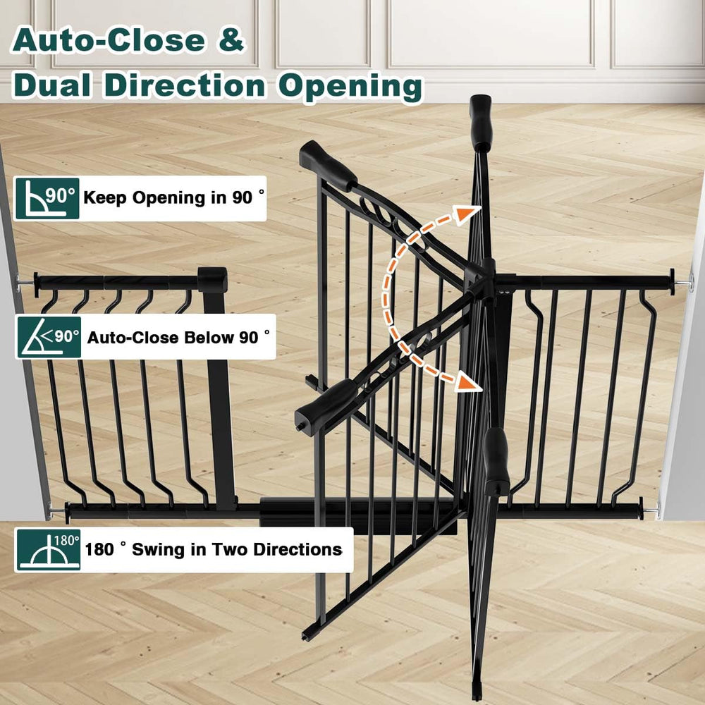 Fairy Baby auto-close hinges help keep the gate closed when in use.