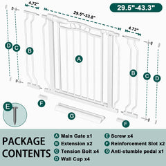 Fairy Baby auto-close, press-mounted gate offers quick, tool-free setup.