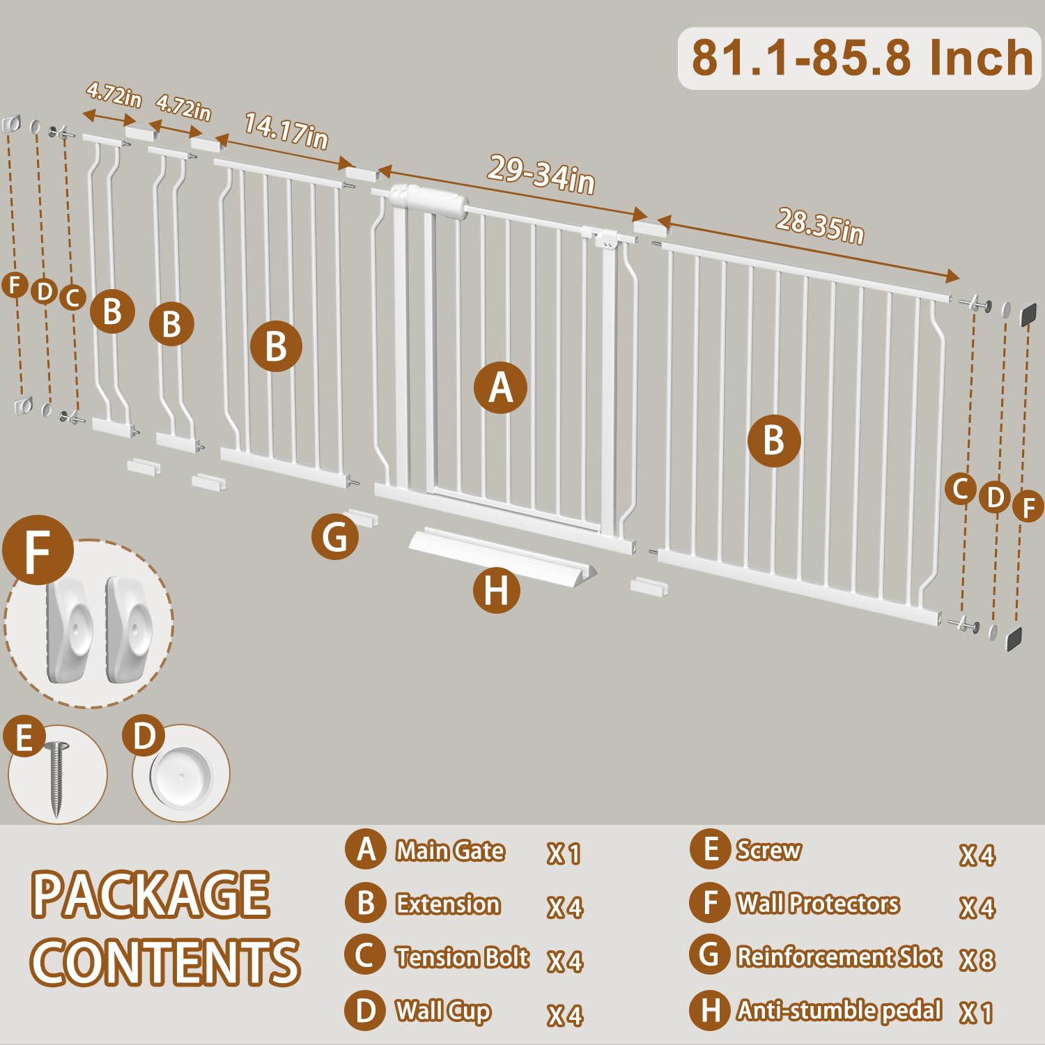 Fairy Baby gate extension-kit pressure-mounted for quick setup in wide spaces