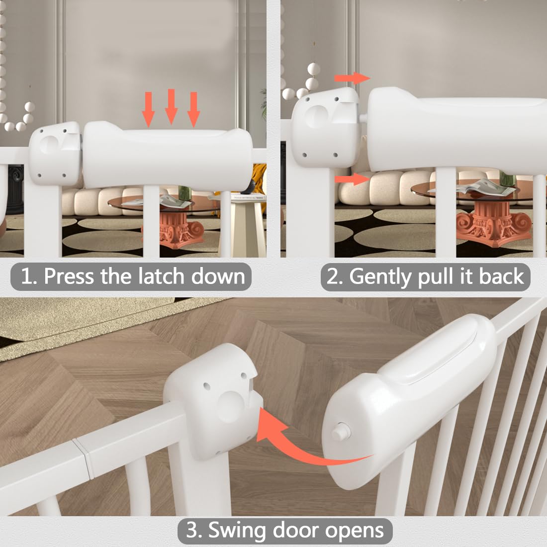 Fairy Baby gate height 30-in highlights visible barrier height for toddlers