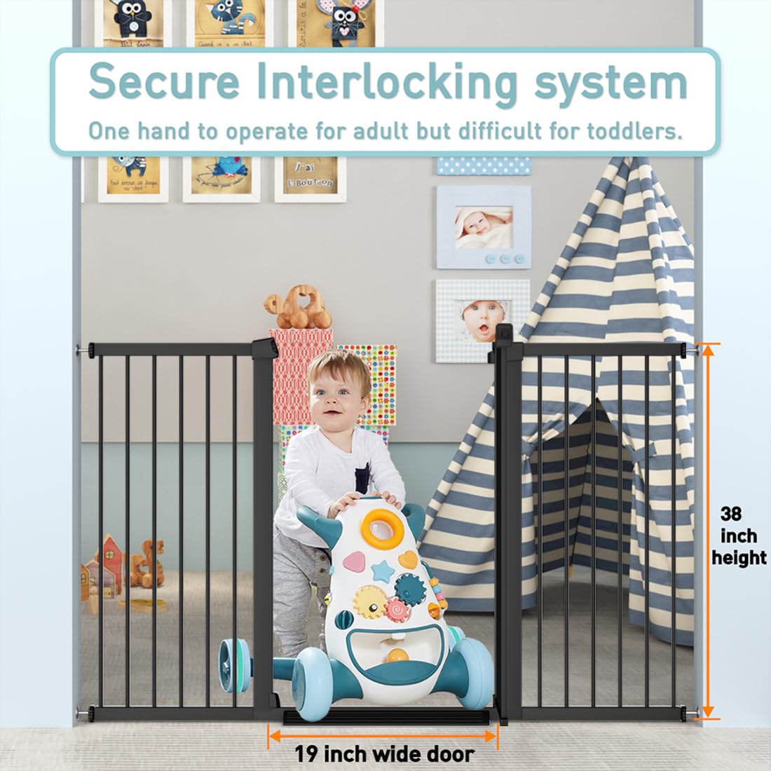 Fairy Baby black metal gate suits modern interiors