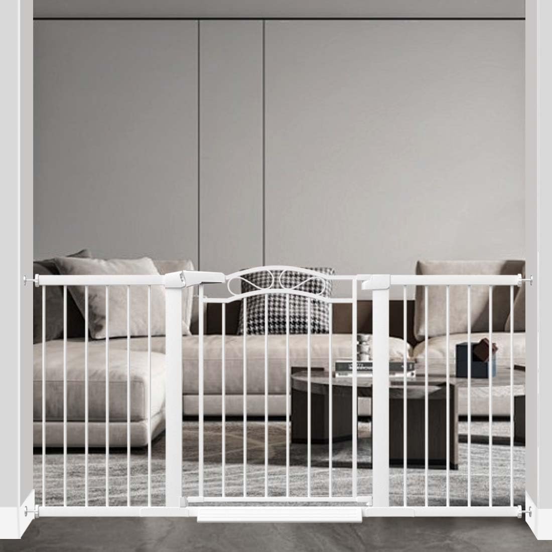Fairy Baby extra-wide gate assembly showing seamless fit for wide openings