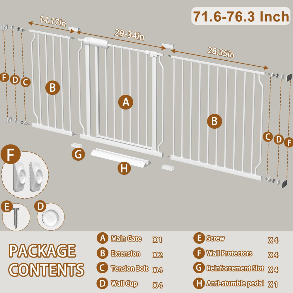 Fairy Baby Extra Wide Gate door open at 90 degrees for easy passage