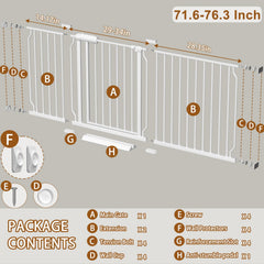 Fairy Baby Extra Wide Gate door open at 90 degrees for easy passage