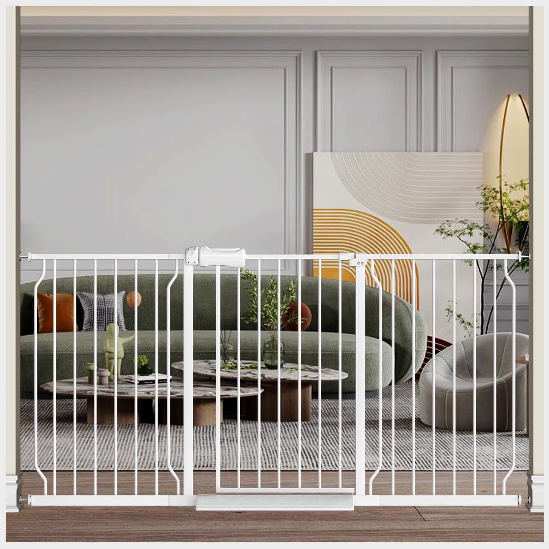 Fairy Baby extra wide gate with doorway extensions for large openings, safe and accessible