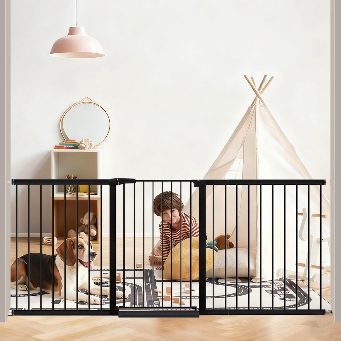 Fairy Baby gate 38-inch tall barrier for toddlers and pets