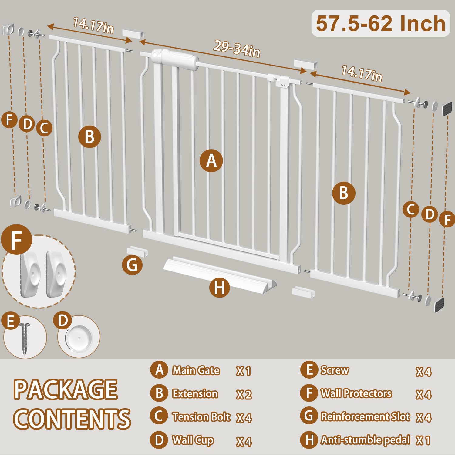 Fairy Baby gate automatic close mechanism for convenient one-handed use
