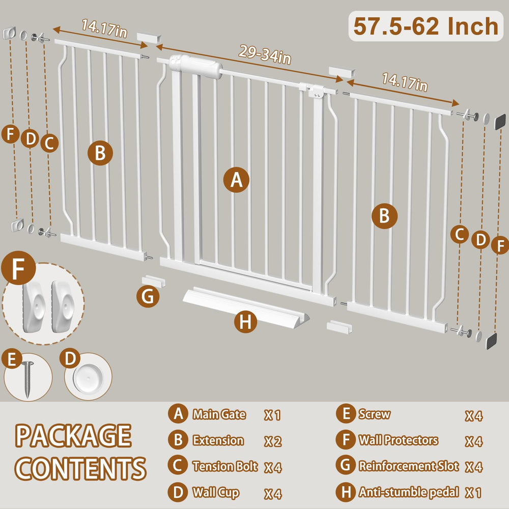 Fairy Baby gate automatic close mechanism for convenient one-handed use