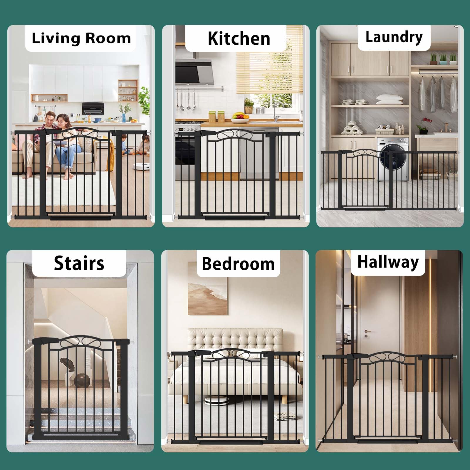 Fairy Baby Gate swings in both directions for convenient placement.