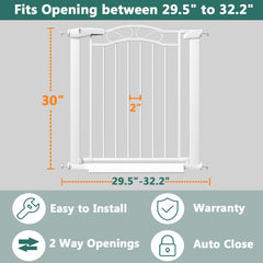 Fairy Baby no-drill pressure-mounted gate demonstrates tool-free installation.
