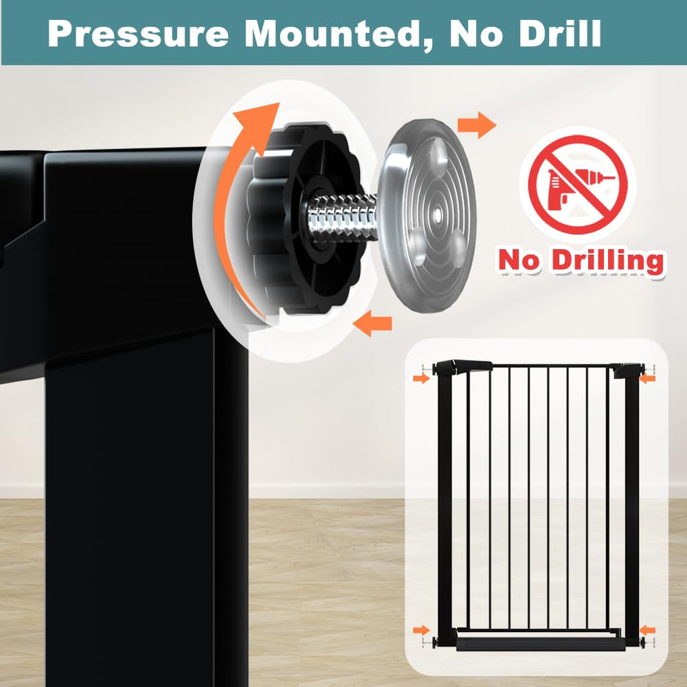 Fairy Baby gate pressure-mount installation protects walls