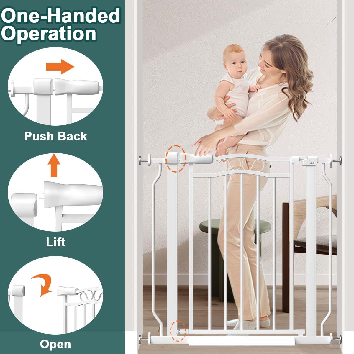 Fairy Baby pressure-mount-gate offers tool-free setup for flexible use.