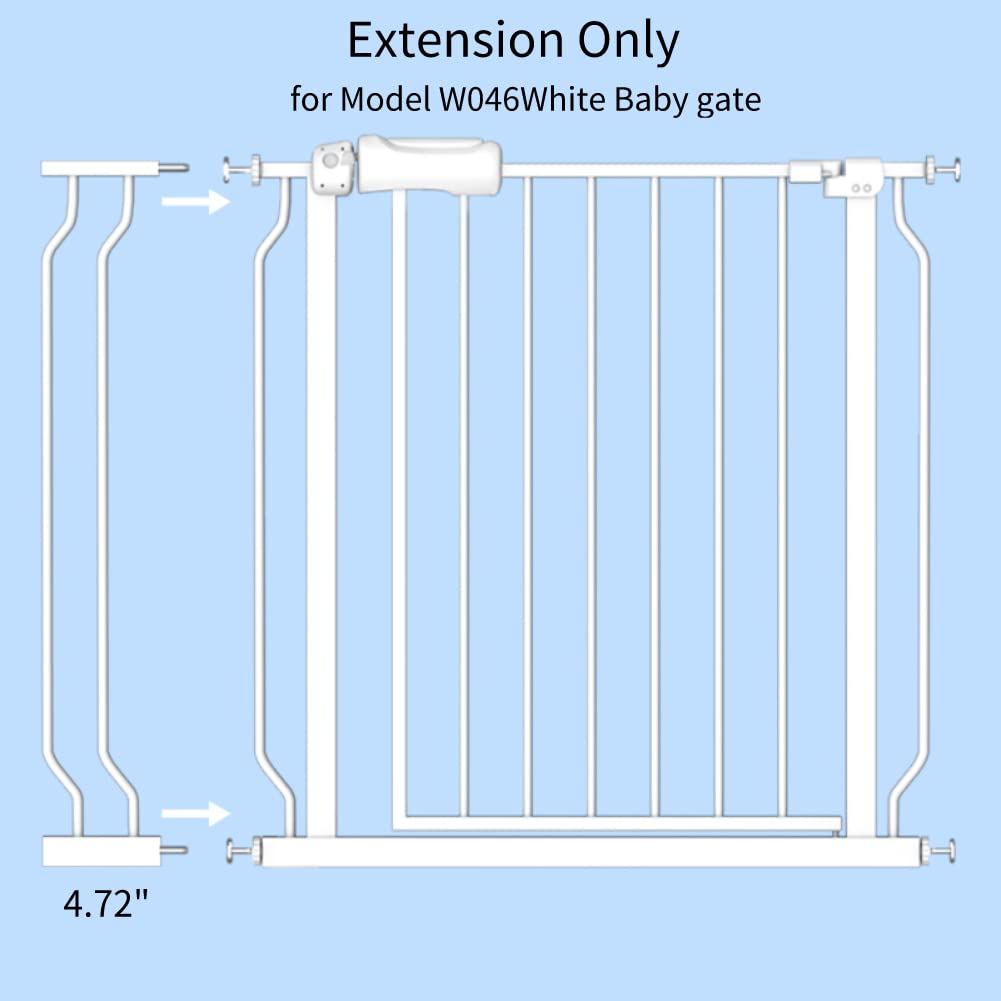Fairy Baby white gate extension supporting wide openings for smooth entry