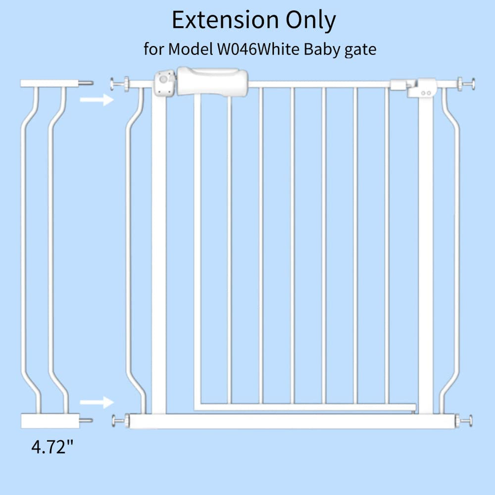 Fairy Baby white gate extension supporting wide openings for smooth entry