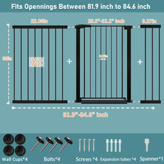 Fairy Baby wide gate extended to 81.9–84.6 inches for flexible openings