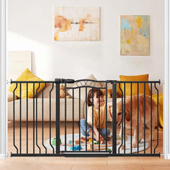 Fairy Baby wide gate for doorways and stairs provides safe passage for babies and pets.