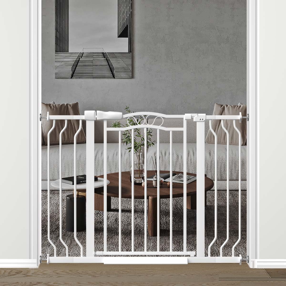 Fairy Baby adjustable wide gate for doorways provides secure baby and pet containment.