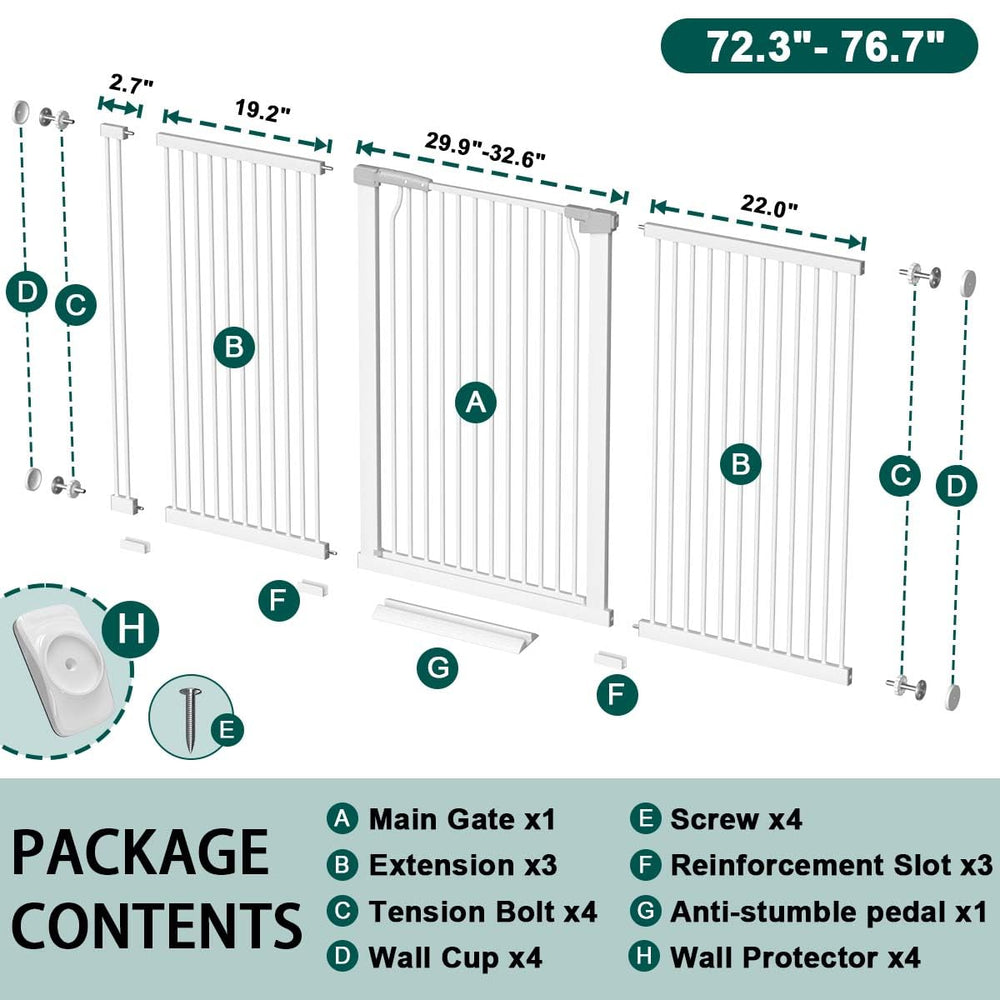 Fairy Baby wide pet gate secures large spaces for kids and pets
