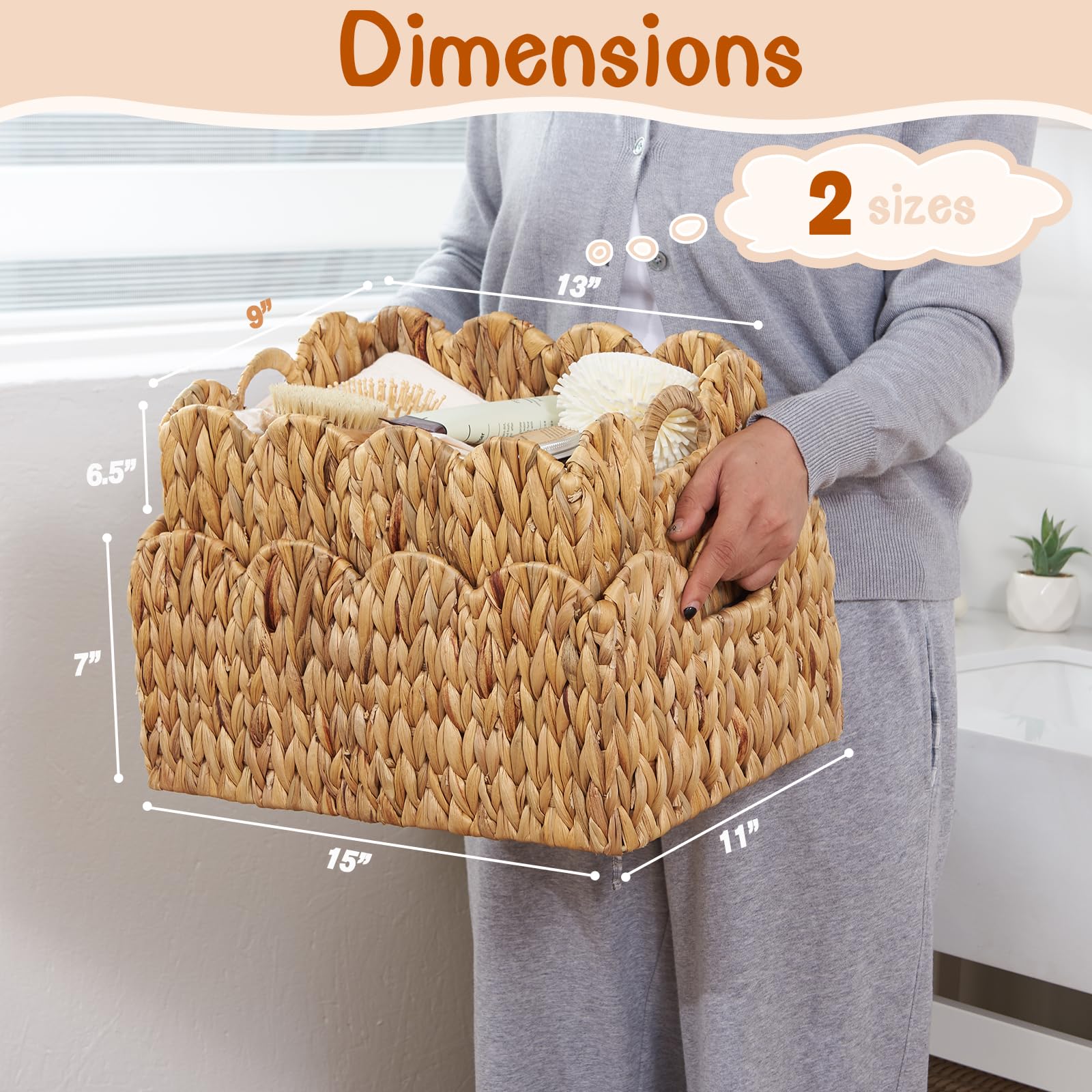 FairyHaus handwoven hyacinth baskets add natural texture to any room.
