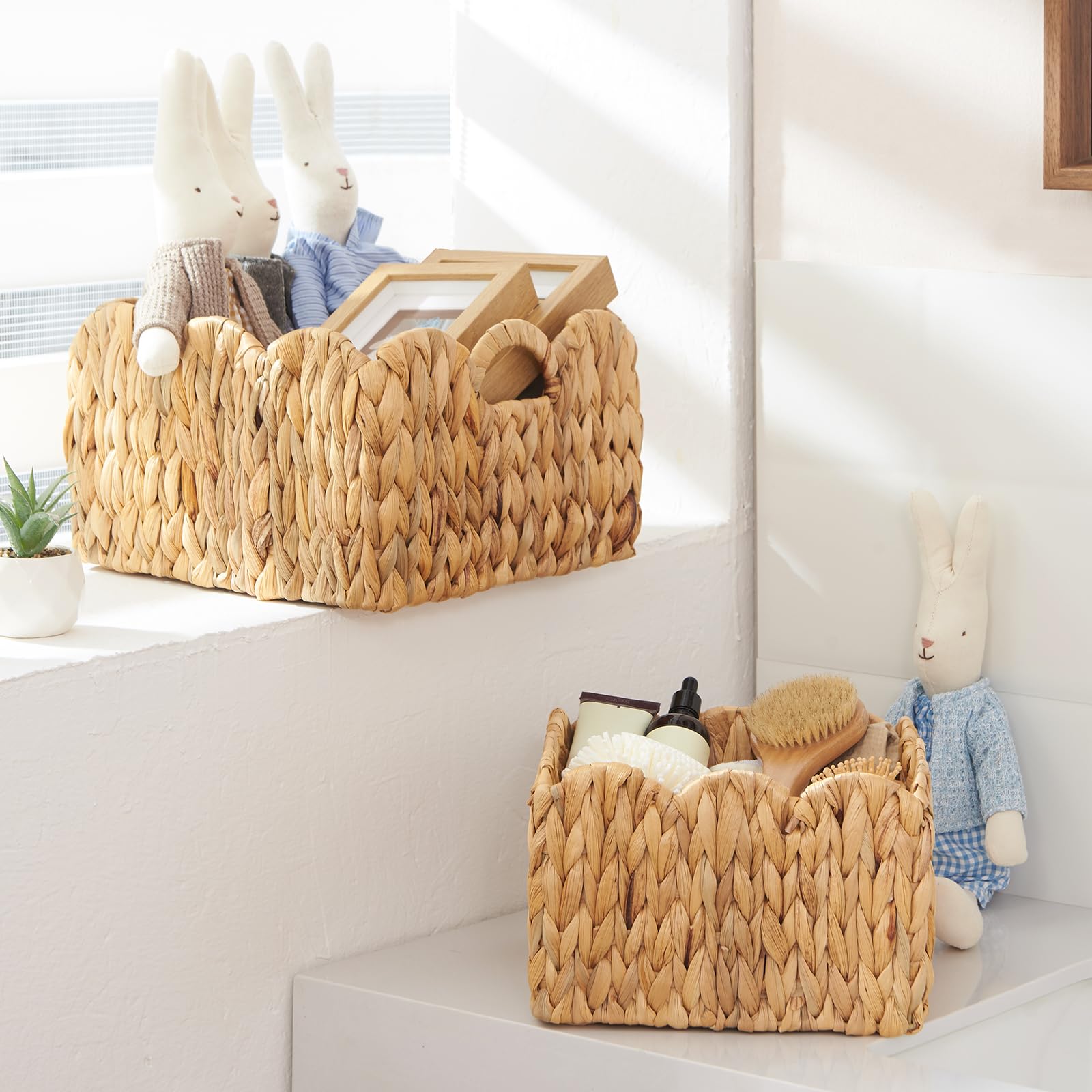 FairyHaus medium 9.45x9.45x6.5 basket fits cosmetics and small items