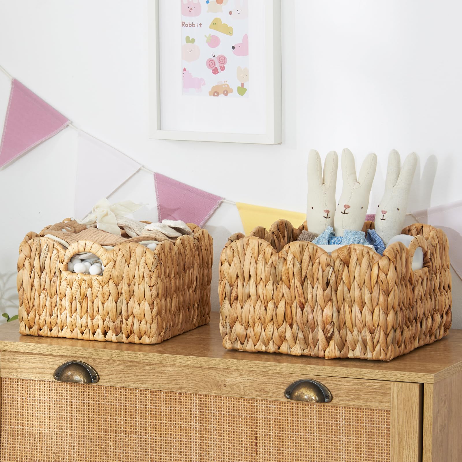 FairyHaus wicker basket enhances room organization and display