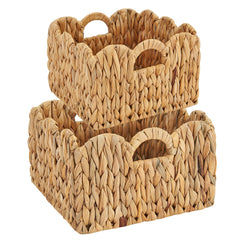FairyHaus 2Pack wicker basket with scalloped edge adds stylish storage