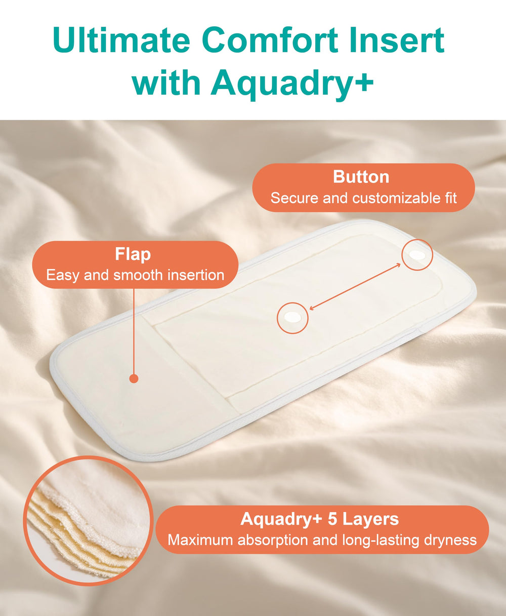 Fairywell Aqua-Dry+ five-layer insert quickly absorbs and controls odor.