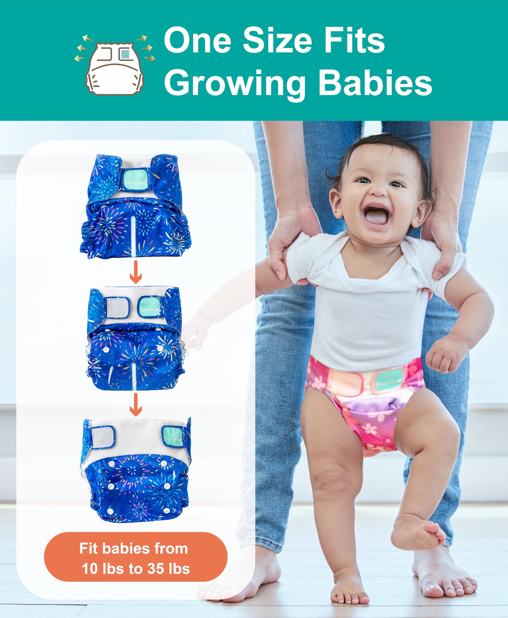 Fairywell machine-washable diapers offer durable, reusable protection for busy families.