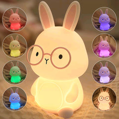 FAMIDUO Bunny Night Light front view provides a friendly bedtime companion for kids.