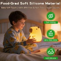 FAMIDUO Capybara night light dimmer control highlights adjustable brightness for bedtime