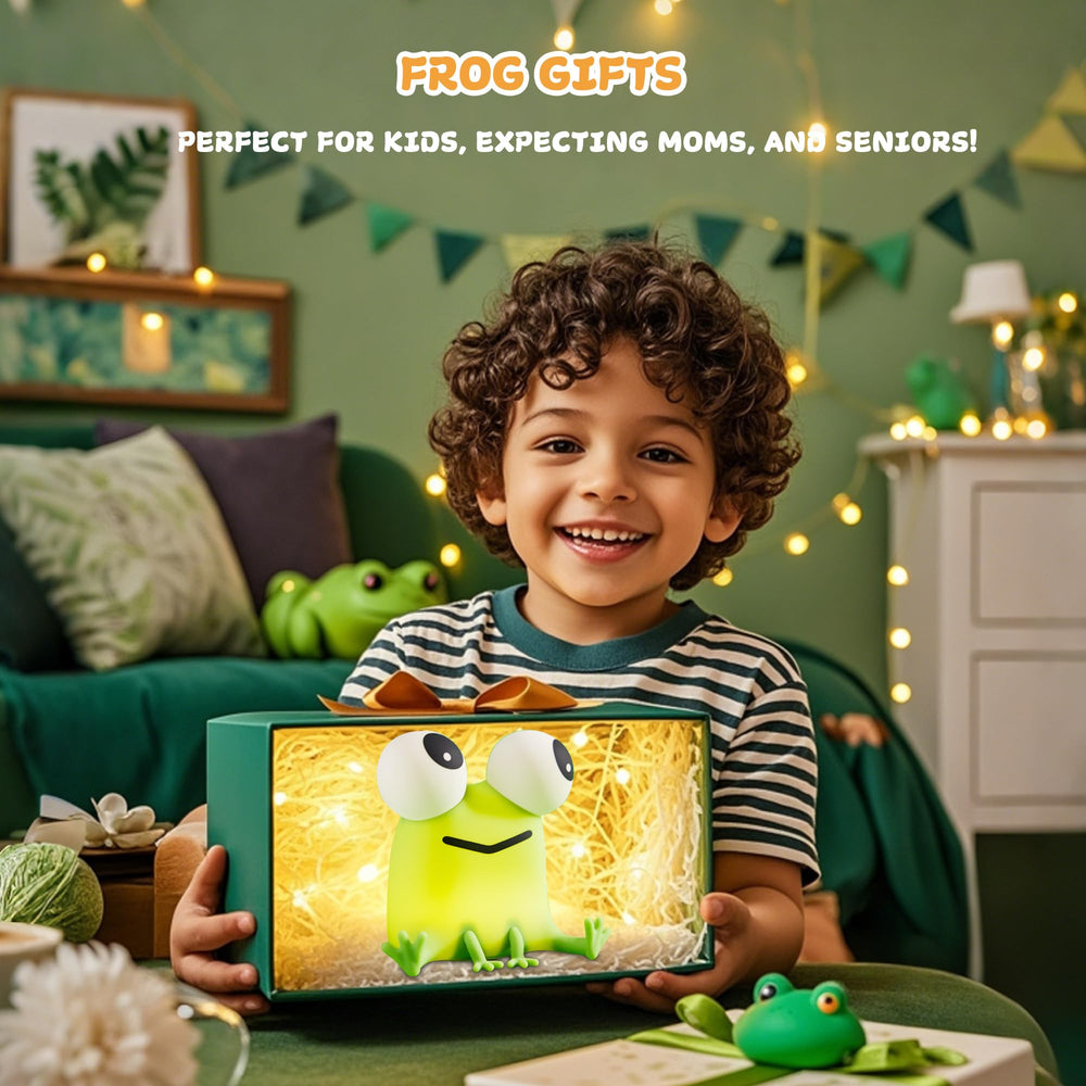 FAMIDUO Frog Night Light in a cozy bedroom setting