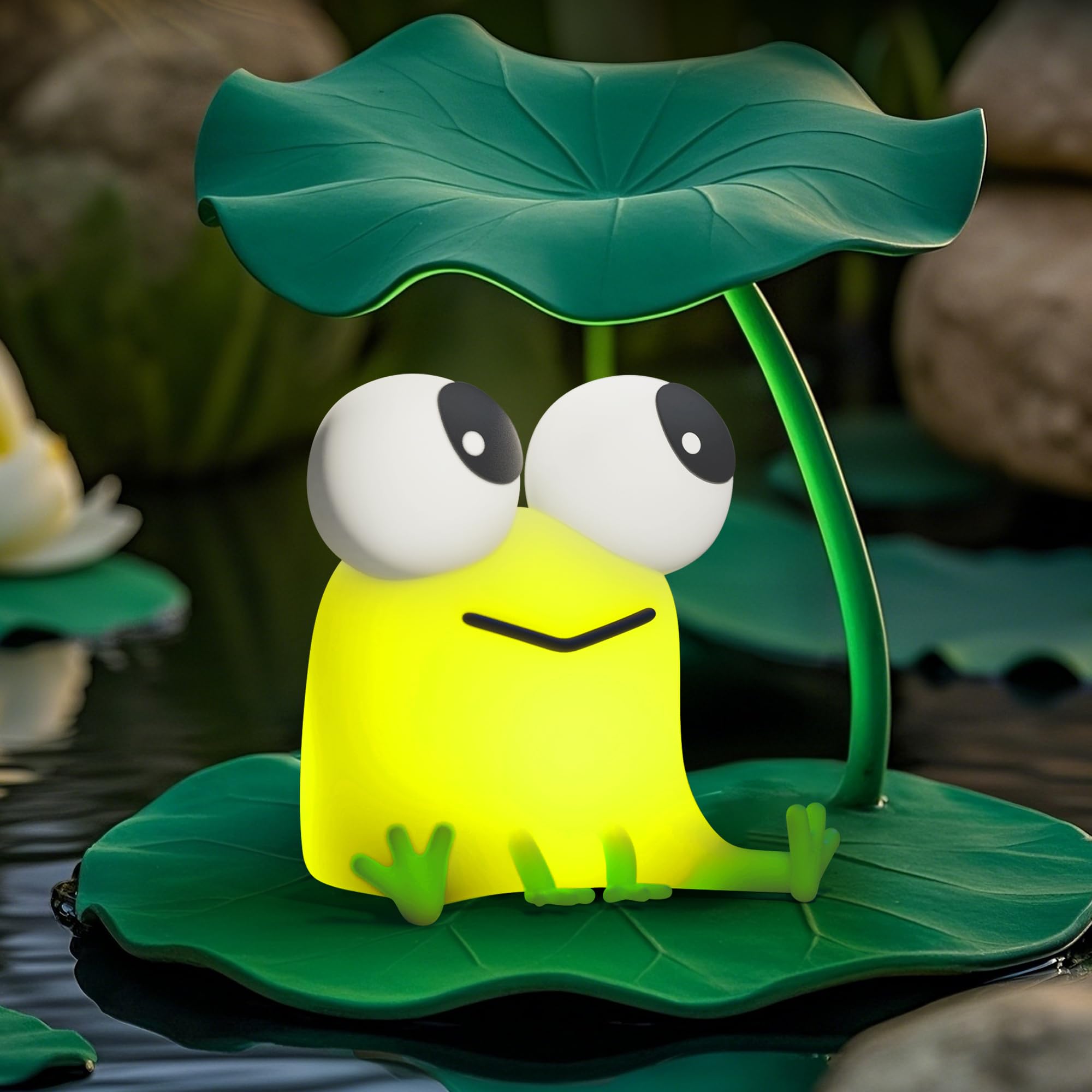 FAMIDUO Frog Night Light in a nursery during night routine
