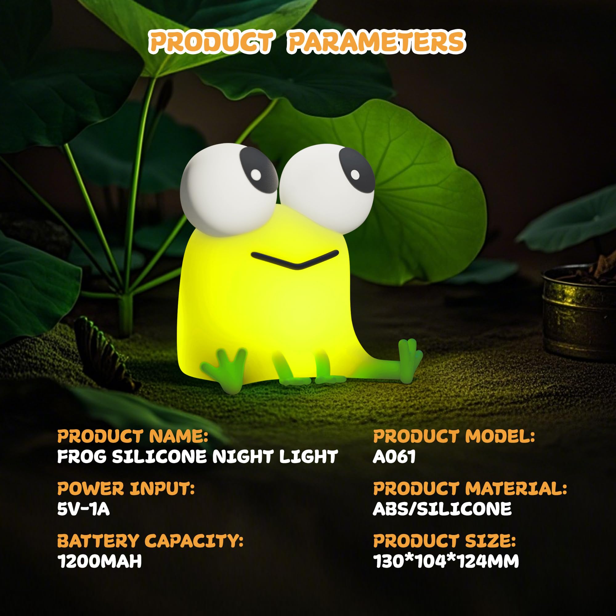 FAMIDUO Frog Night Light touch control for easy use