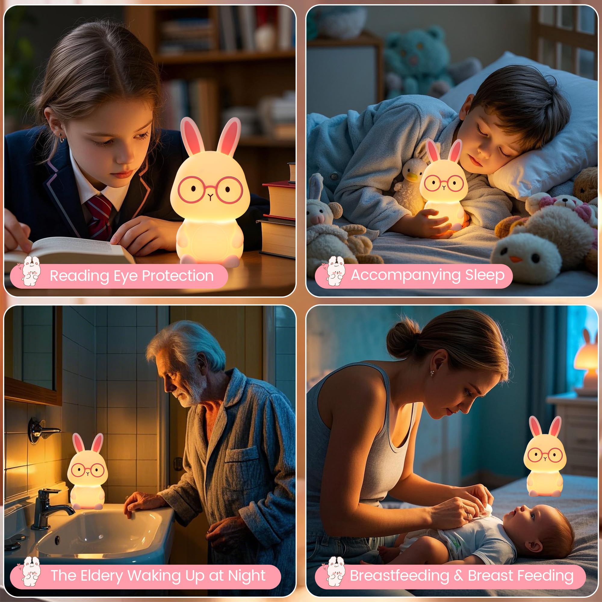 FAMIDUO portable bedside lamp ideal for study, nursing, and night safety.