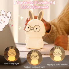FAMIDUO Bunny Night Light showcases 7 color options for customizable ambiance.