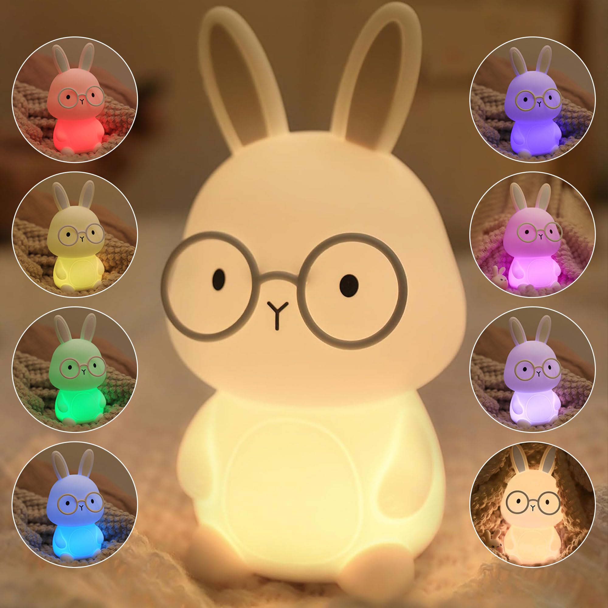 FAMIDUO Bunny Night Light emits a soft glow for kids' bedtime routines.