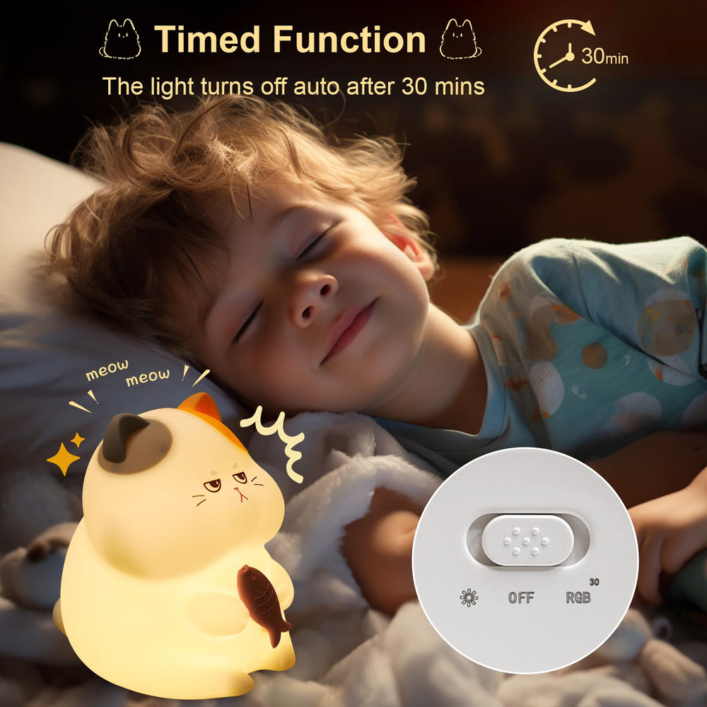 FAMIDUO Greedy Cat Night Light warm 3000K-3500K light.