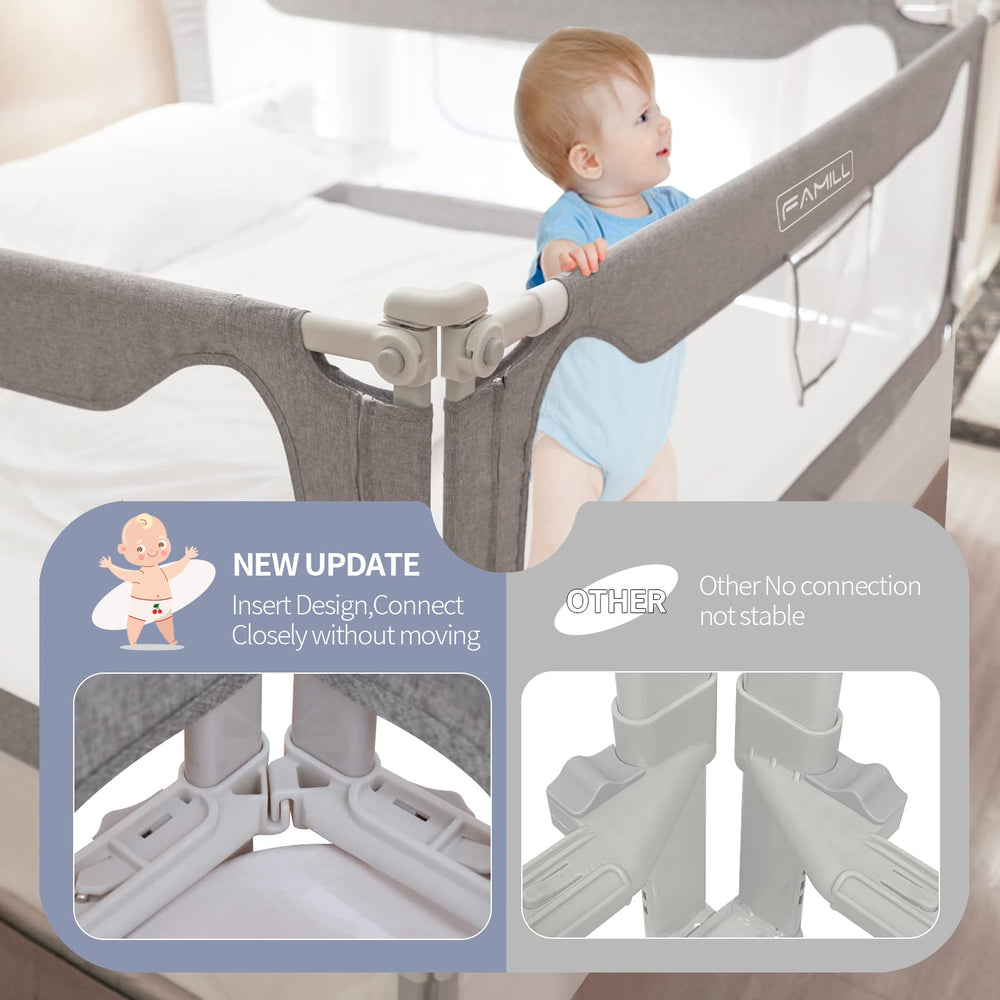 FAMILL bed rail adjustable-fit for 39-82.7 inch mattresses