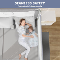 FAMILL adjustable-height bed rail accommodates different mattress heights for growing beds.