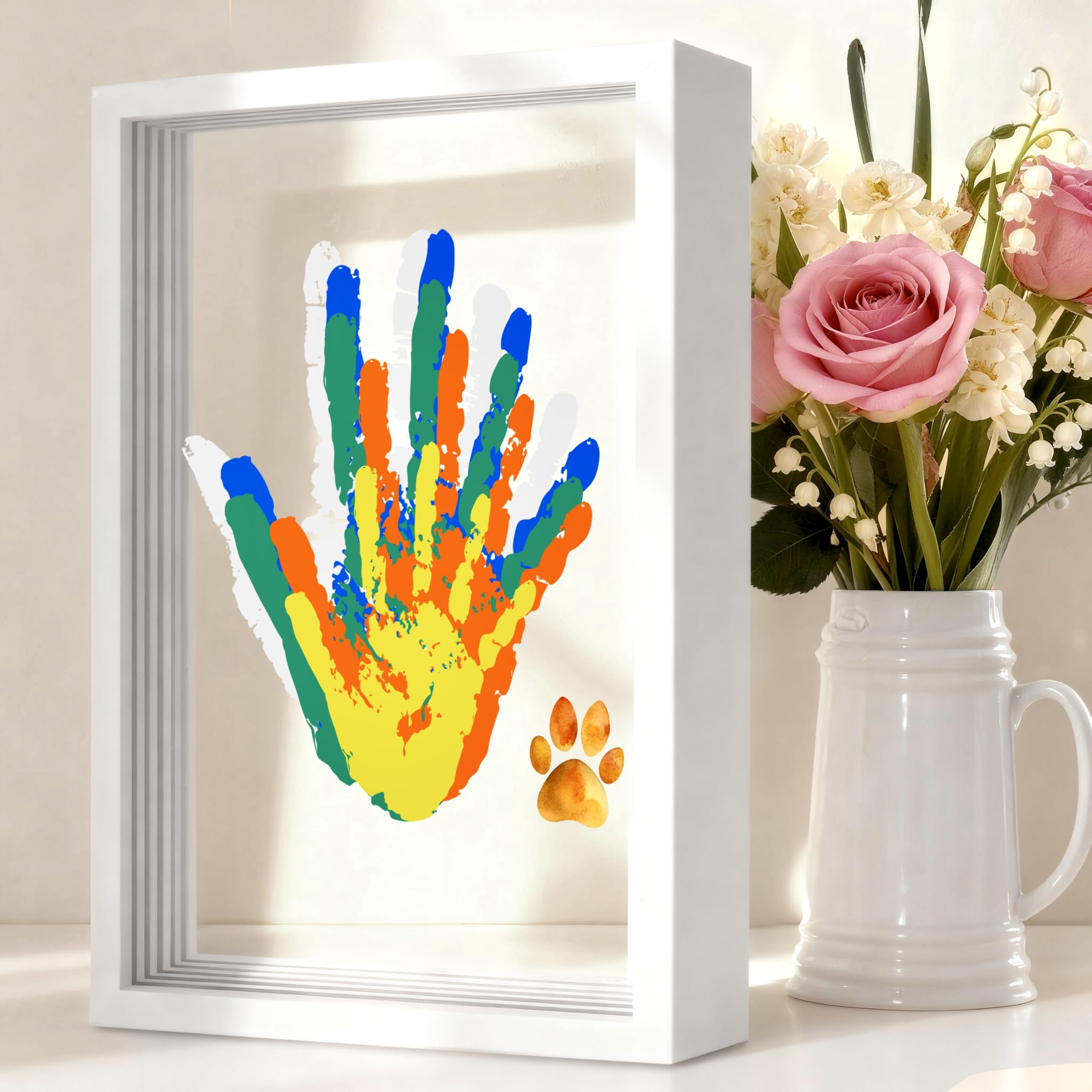 Family Handprint Kit frame display for a timeless keepsake.