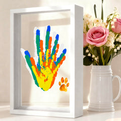 Family Handprint Kit frame display for a timeless keepsake.