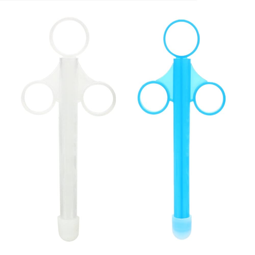 Famolay lube applicator blue and white with 10ml scale for precise dosing