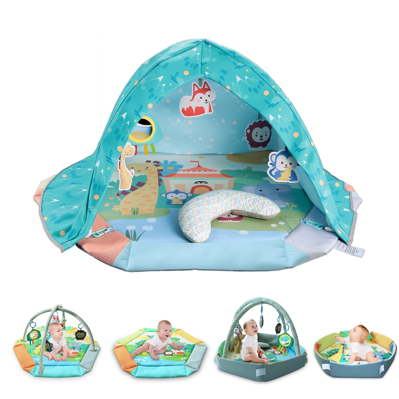 FAMOPLAY 8-in-1 tummy time mat offering a spacious play area for early development