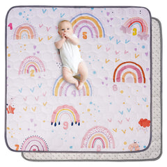 FAMOPLAY Boho Rainbow curved soft surface on the baby play mat for gentle playtime