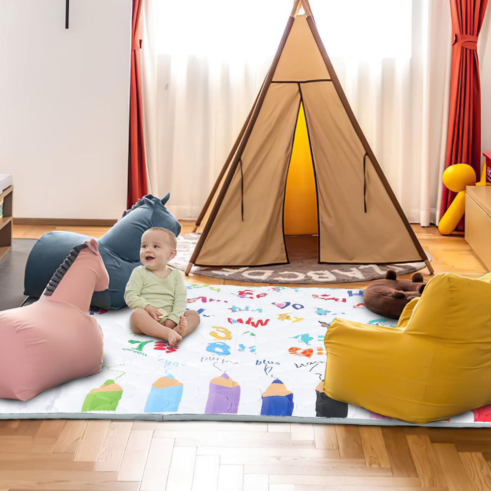 FAMOPLAY mat is machine washable for quick cleanup after messes