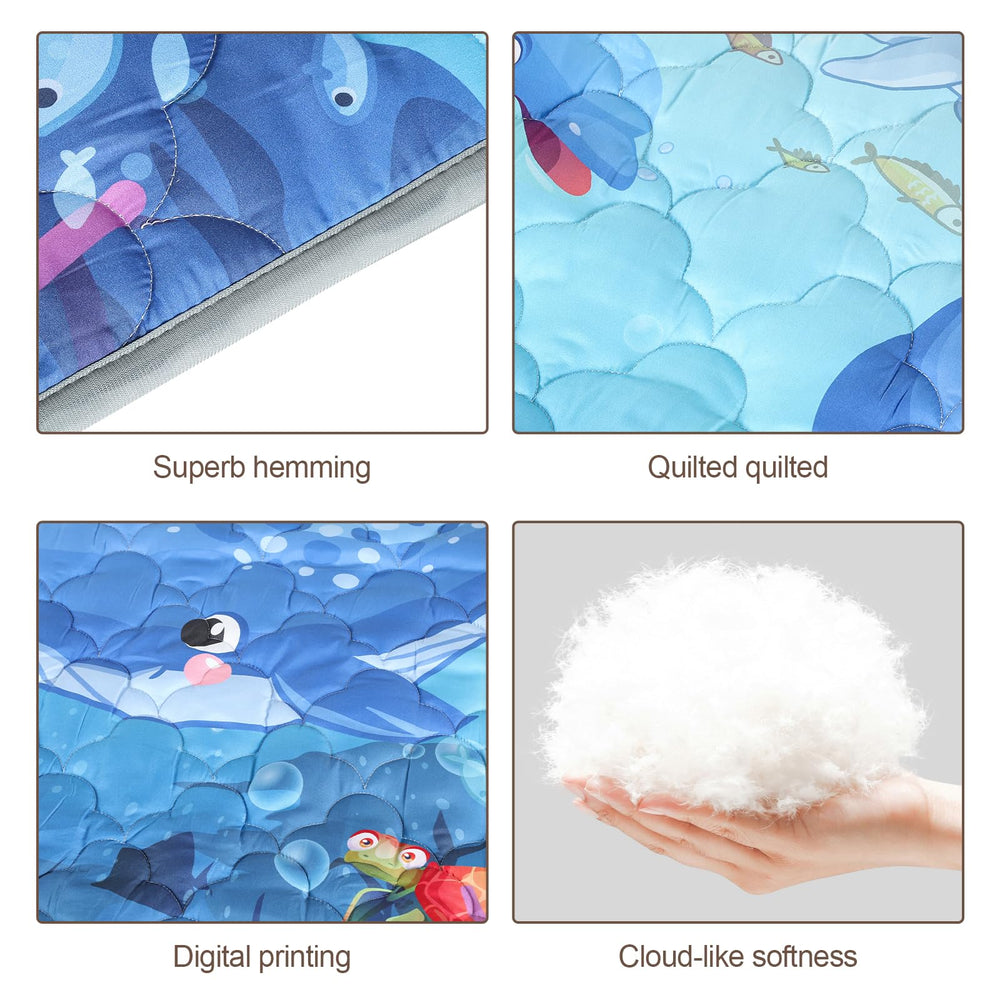 FAMOPLAY Ocean baby mat machine-washable fabric for quick cleanup.
