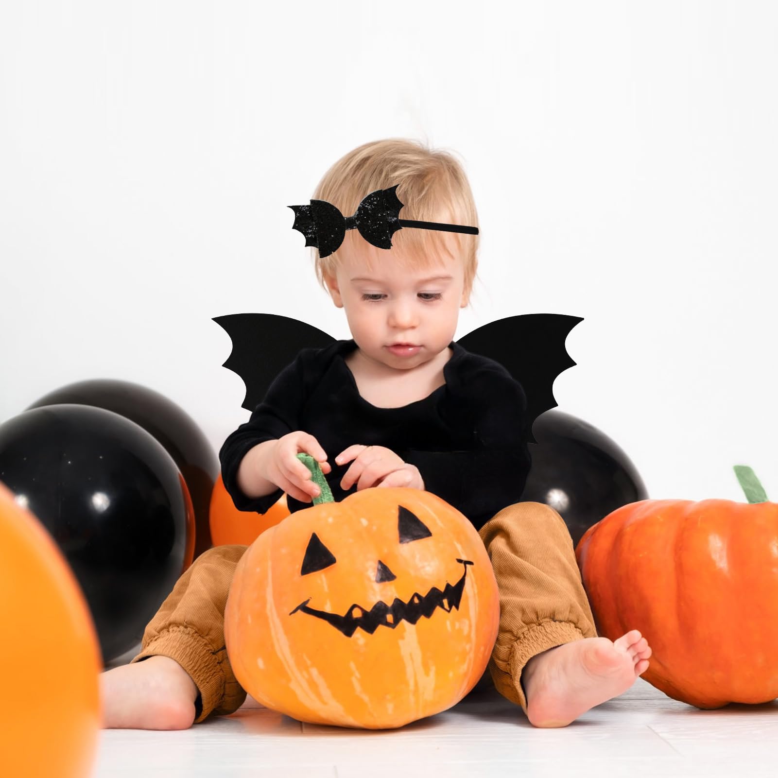 Fancheer baby bat bow headband, perfect for milestone photos