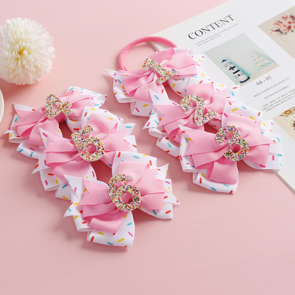 Fancheer pink baby girl hair accessory worn for party photos