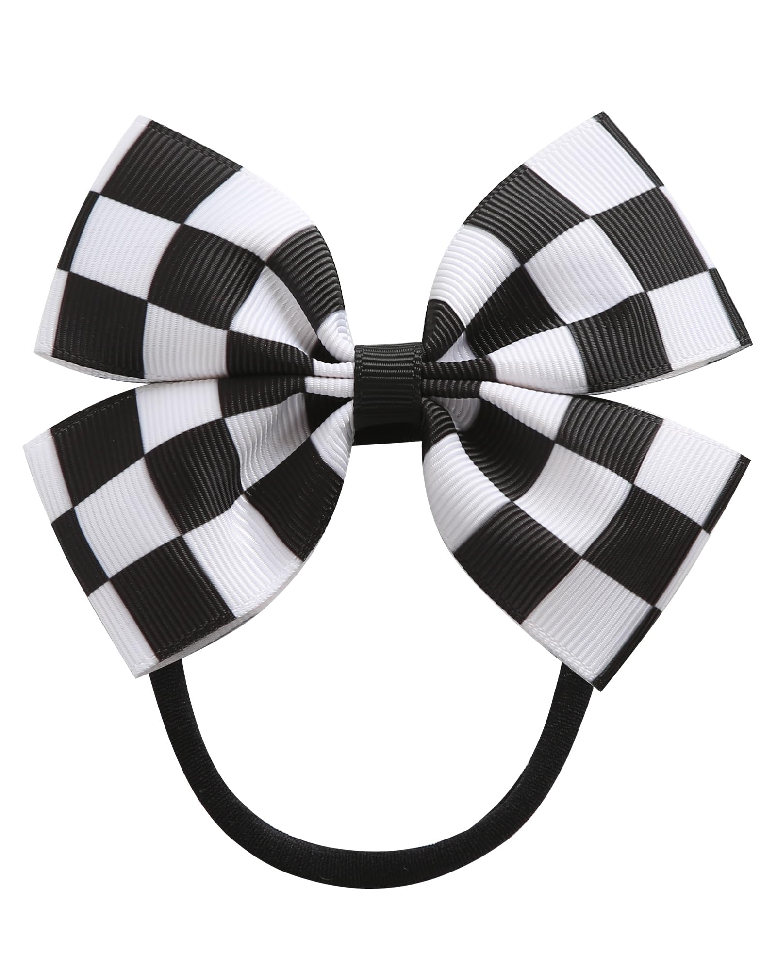 Fancheer baby racing checkered flag bow headband for stylish newborn photos.